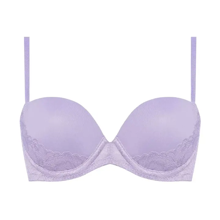 Daily AMOSTYLE スムースブラ ブラ＆ショーツセット (コンフィーレース), パープル, product image number 0