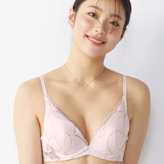 【SALE】夢みるブラ(R) DeepV マイフラワー, ピンク, model image number 0