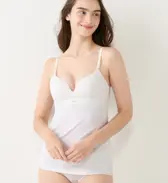 スロギー ゴーコットン カップ付きキャミソール, ホワイト, model image number 0