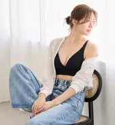 リブ ブラレット, ブラック, model image number 2