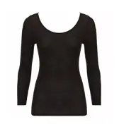 【SALE】薄くて軽い インナー5170 8分袖トップ, ブラック, product