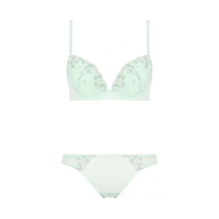デイリーAMOSTYLE 寄せブラ ブラ＆ショーツセット(ナイトスカイ ブーケ), グリーン, product image number 1
