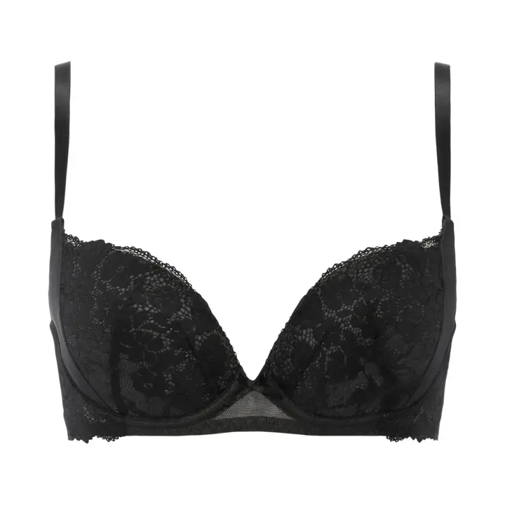 【WEB/アウトレット限定】きゅっと寄せブラ ブラ＆ショーツセット スウィンギングブーケ【一部カラーSALE】 【一部カラーSALE】, ブラック, product image number 0