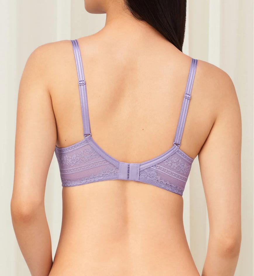 Triumph Aqua Lucky Non-Wired Deep V Push Up Bra - Lilac - Non-wired Bra