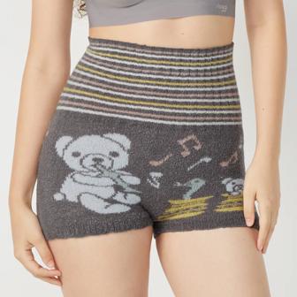 【SALE】スロギー “ほっ”とあったか(ニット柄) ハラマキ付きニットパンツ, グレー, model image number 0