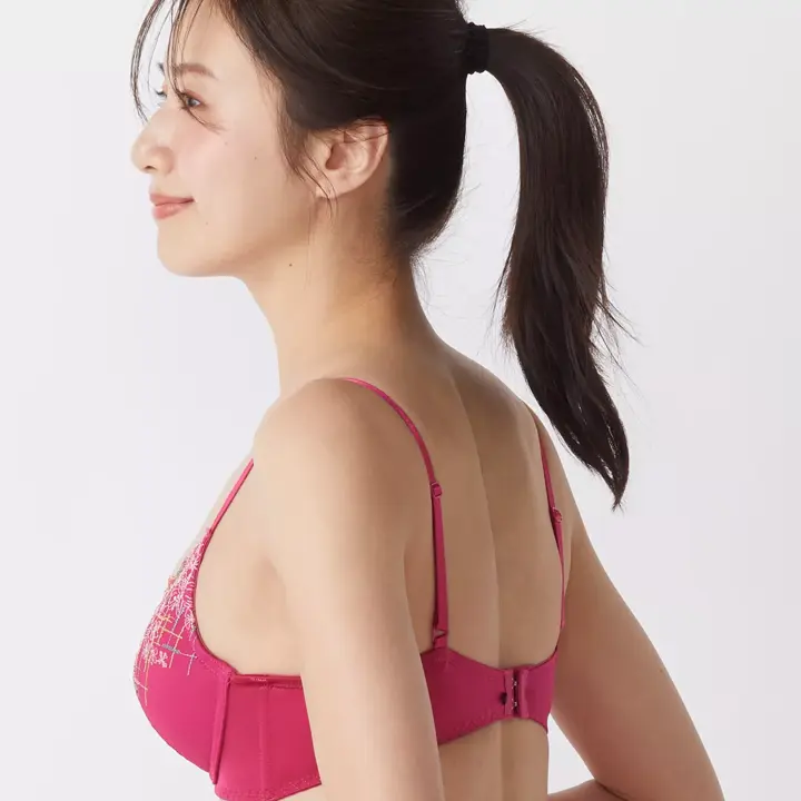 【SALE】夢みるブラ(R) ノンワイヤー エアリー 世界の絶景, ピンク, model image number 3