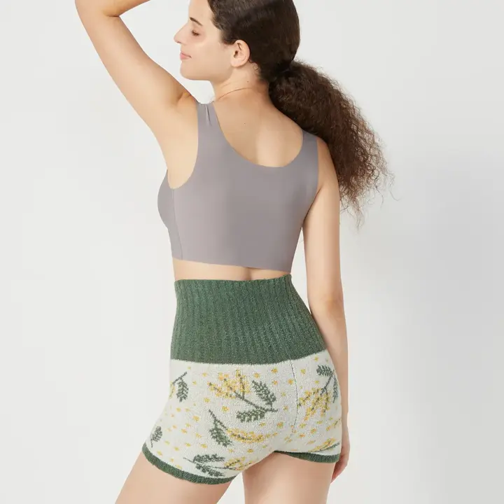 【SALE】スロギー “ほっ”とあったか(ニット柄) ハラマキ付きニットパンツ, グリーン, model image number 3