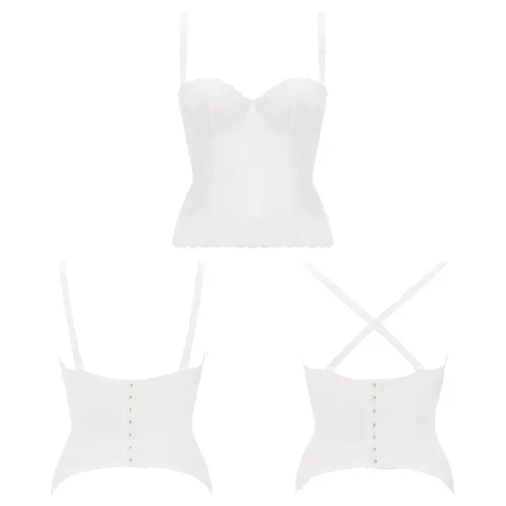 ブライダルインナー コサージュ(ウエディング)ロングブラ, ホワイト, product image number 4