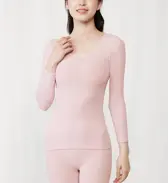 【SALE】あったか肌側綿100インナー5380 8分袖トップ, , model image number 2