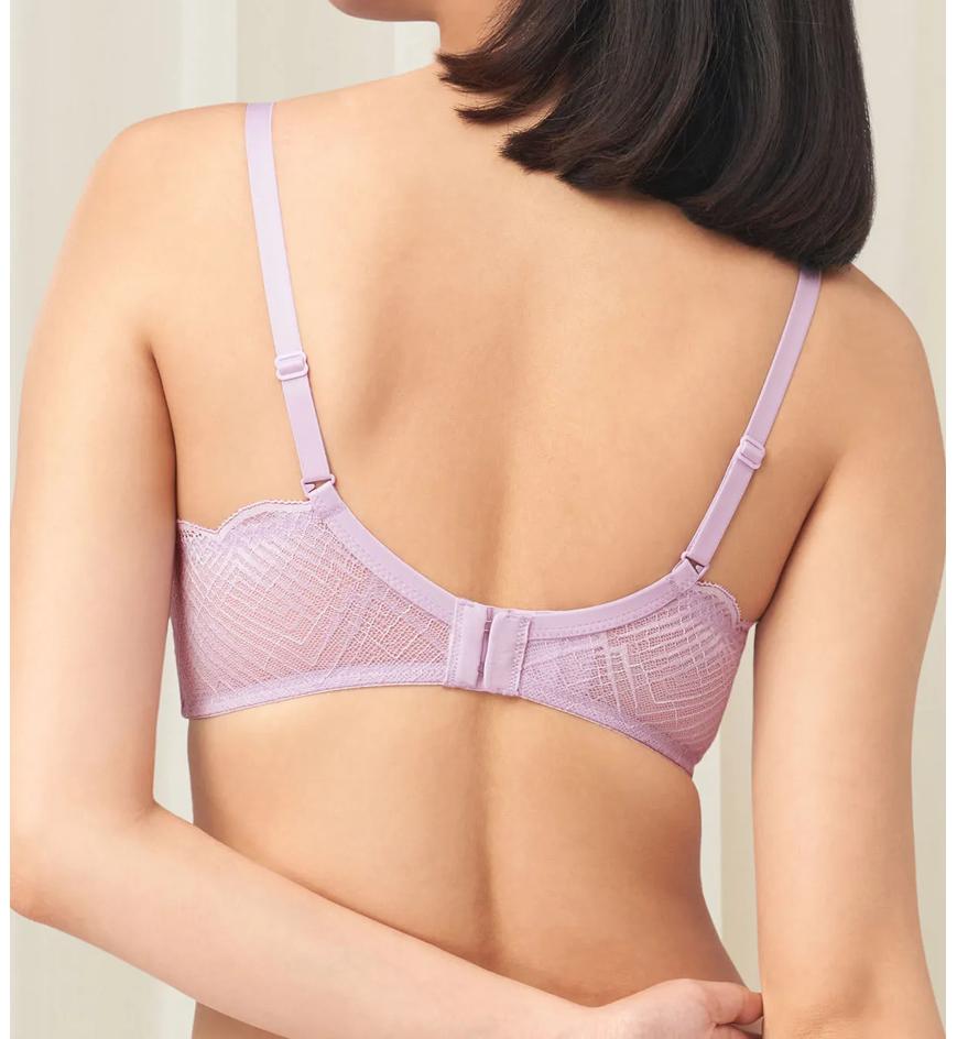 Triumph Aqua Shan Wired Push Up Deep V Bra - Stardust lilac - Plunge Bra