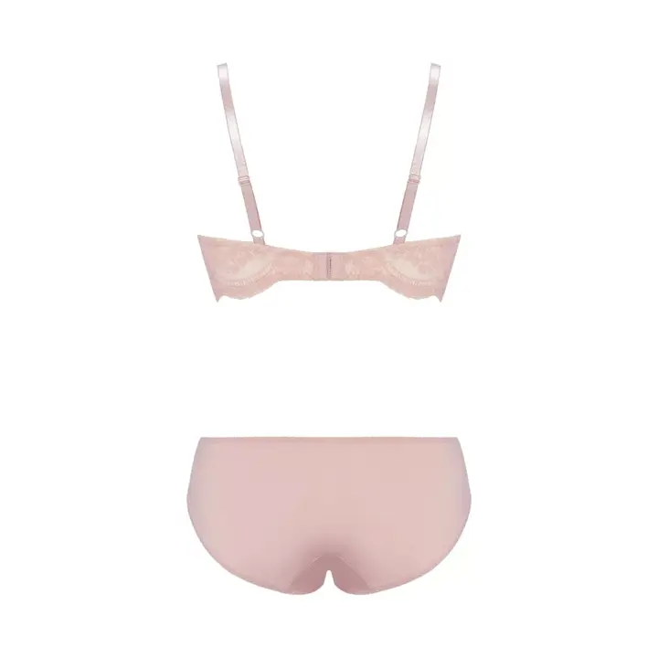Daily AMOSTYLE 3/4 カップブラ プチプラ ブラ＆ショーツセット レースラバー, ピンク, product image number 2