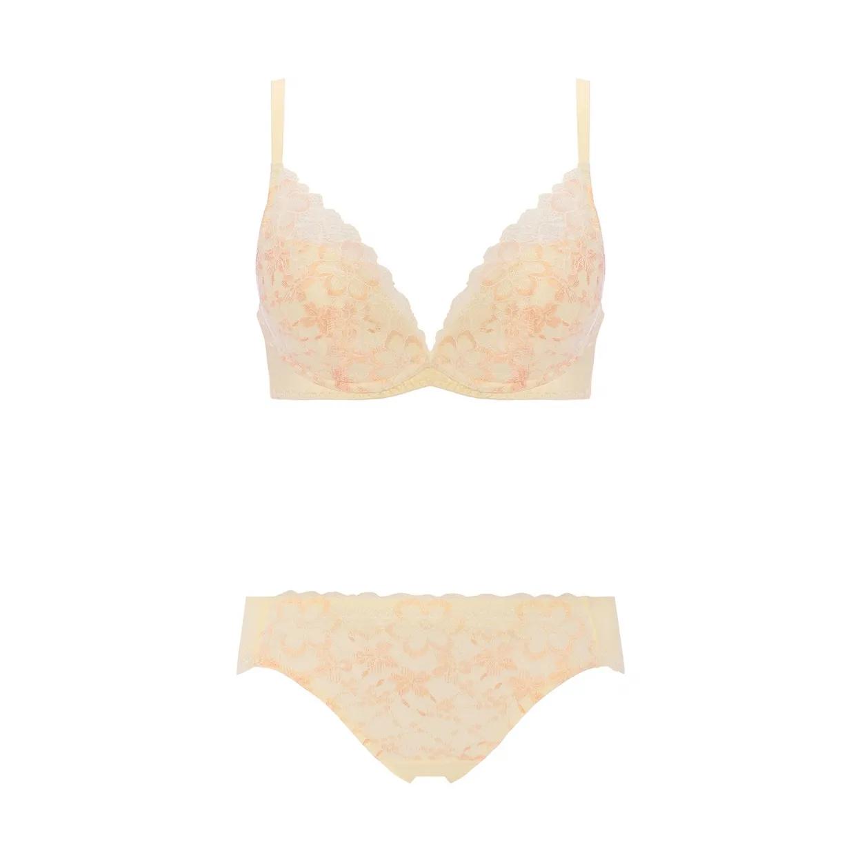夢みるブラ(R) ノンワイヤー ブラ＆ショーツセット ドリームデイリリー【一部カラーSALE】, ベージュ, product image number 1