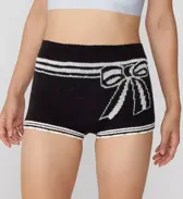 【SALE】スロギー “ほっ”とあったか(ニット柄) ニットパンツ, ブラック, model image number 0