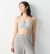 植物染め ホールドナイトブラ ナチュラルタッチコレクション, グリーン, model image number 1