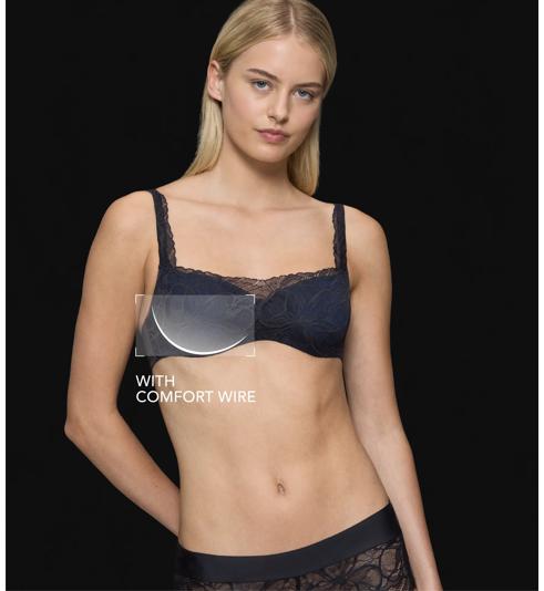 Triumph BODY MAKE UP ILLUSION LACE BALCONETTE BRA - Black \u0026 navy - Wired Padded