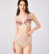 ゴールドレーベル バイ トリンプ4008 はきこみ深めショーツ, ベージュ, model image number 1