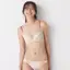 Daily AMOSTYLE 寄せブラ プチプラ ブラ＆ショーツセット クラシックフラワー, ホワイト, model image number 1
