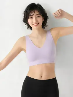 スロギー ゼロフィール 綿混 ハーフトップ Vネック