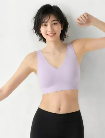 スロギー ゼロフィール 綿混 ハーフトップ Vネック