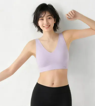 スロギー ゼロフィール 綿混 ハーフトップ Vネック