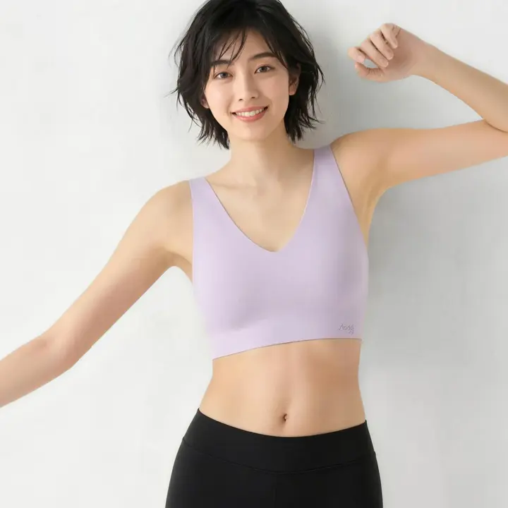 スロギー ゼロフィール 綿混 ハーフトップ Vネック ハーフトップブラ