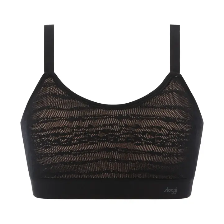 スロギー フリー オールラウンド レース カップ付きハーフトップ, ブラック, product image number 0