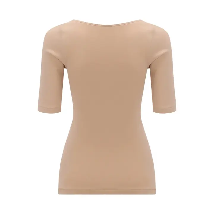 肌側綿100インナー5480 5分袖トップ, ベージュ, product image number 1