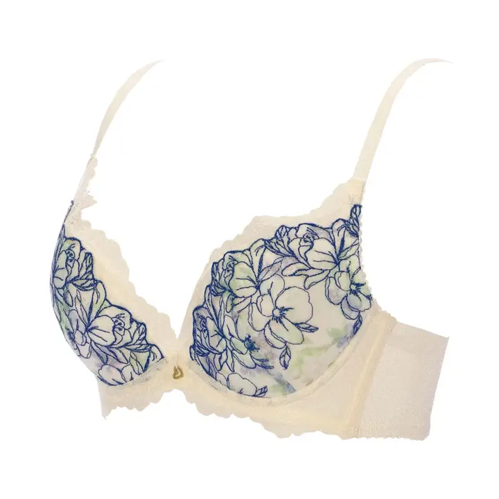 【SALE】チャーミングラマー スリムライン DeepV ブラジャー ハーバルガーデン, ホワイト, product image number 2