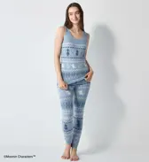 スロギーG073 ムーミン 9分丈ニットパンツ, ブルー, model image number 1