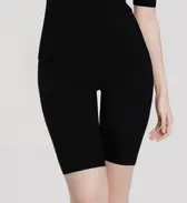 肌側綿100インナー5480 5分丈ボトム, ブラック, model image number 0