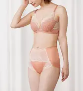 【SALE】トリンプ プレミアム ゴールドレーベル4002 はきこみ深めショーツ, ベージュ, model image number 1