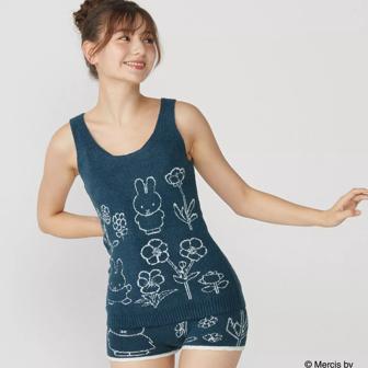 【SALE】スロギー ミッフィーコラボ あったか ニットパンツ, ブルー, model image number 1