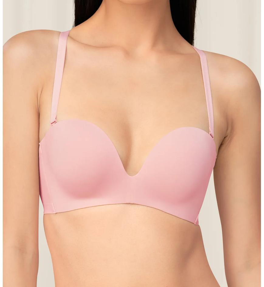 Triumph Invisible Inside-Out系列無鋼圈活動肩帶半杯胸圍 - Old pink - 無肩帶／半杯胸圍