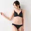夢みるブラ(R)DeepV ブラ＆ショーツセット デイジーレース【一部カラーSALE】, ブラック, model image number 3