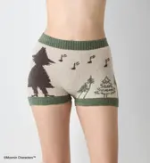 スロギーG073 ムーミン 1分丈ニットパンツ, グリーン, model image number 0