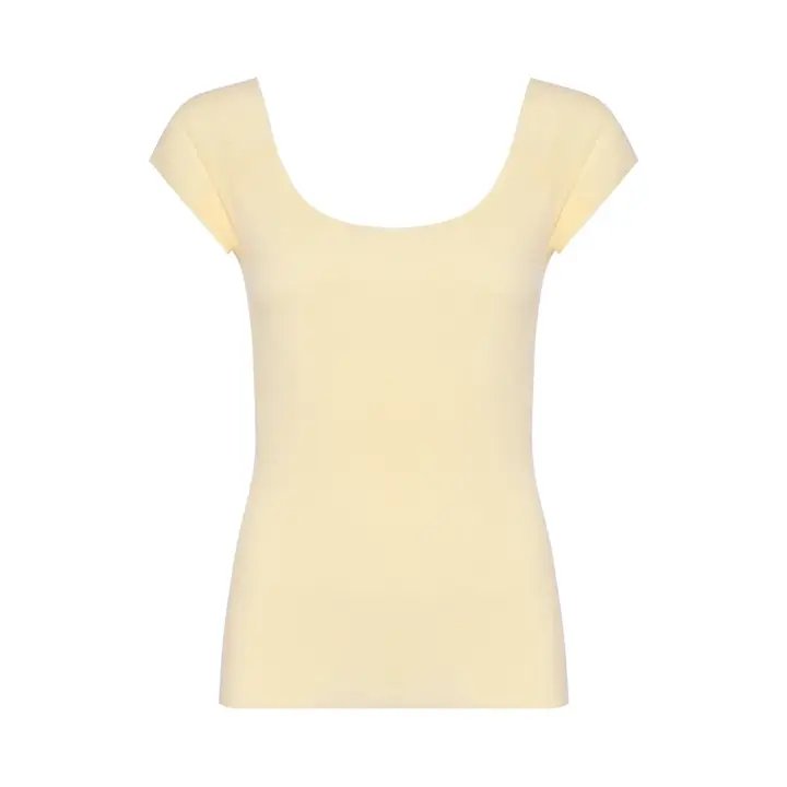 すっきりインナー5340 2分袖トップ【一部カラーSALE】, イエロー, product image number 0
