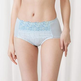【SALE】天使のブラ(R) スリムライン 極上ライト594 はきこみ深めショーツ, ブルー, model image number 0