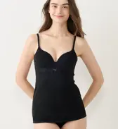 スロギー ゴーコットン カップ付きキャミソール, ブラック, model image number 0