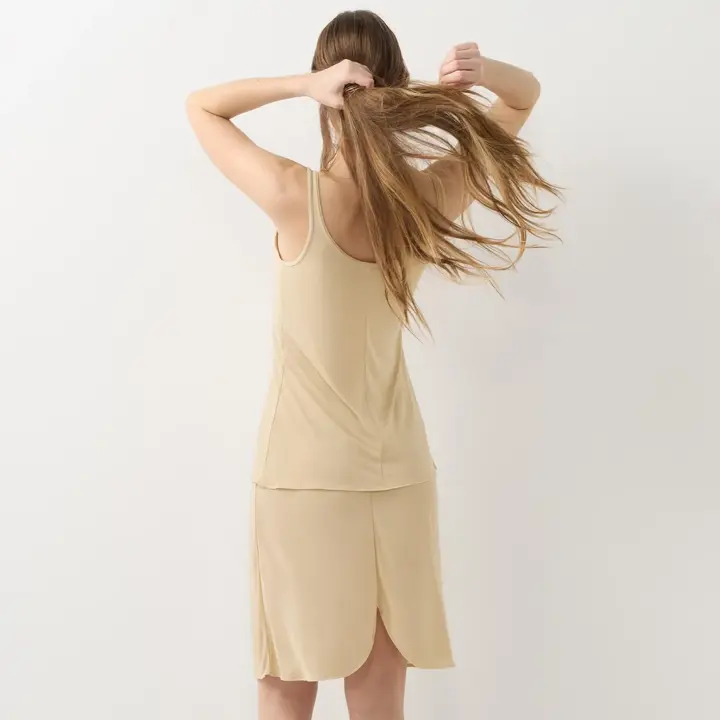 シンプルランジェリー5460 ラウンドキャミソール, ベージュ, model image number 3