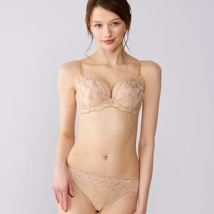 天使のブラ スリムライン 極上ライト634 レギュラーショーツ, ベージュ, model image number 0