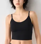 スロギー フリー オールラウンド クロップ トップ, ブラック, model image number 0