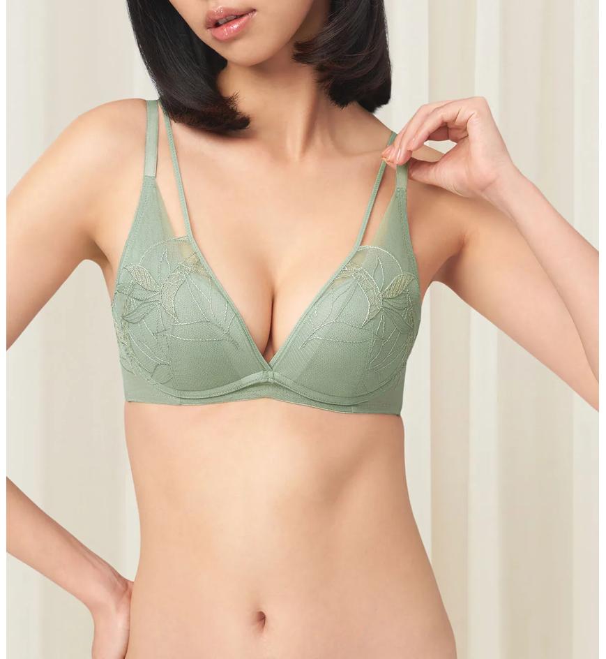 Triumph Aqua Paradise Non-Wired Push Up Deep V Bra - Abstinthe - Non-wired Bra