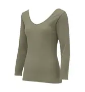 【SALE】7分袖トップ 温調インナー, グリーン, product image number 2