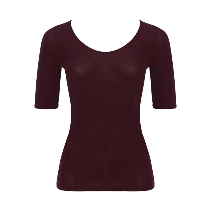 【SALE】あったか肌側綿100インナー5380 5分袖トップ, パープル, product image number 0