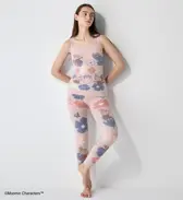 スロギーG073 ムーミン 9分丈ニットパンツ, ピンク, model image number 1