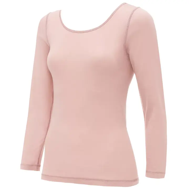 【SALE】コットン100％ インナー5280 7分袖トップ, ピンク, product image number 1