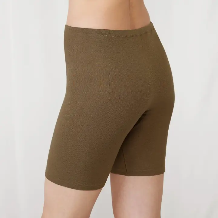 【SALE】あったかフィットインナー5370 5分丈ボトム, グリーン, model image number 2