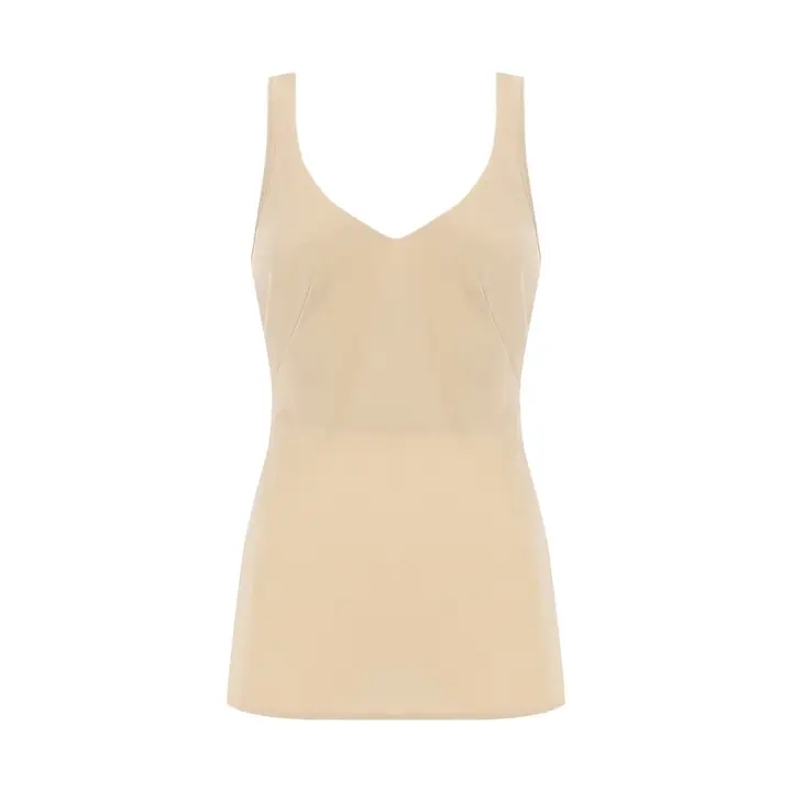 シンプルランジェリー5460 ラウンドキャミソール, ベージュ, product image number 0