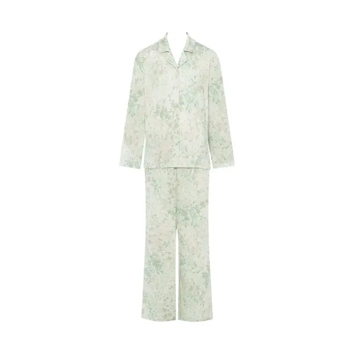 前開きジャージーパジャマ, グリーン, product image number 0