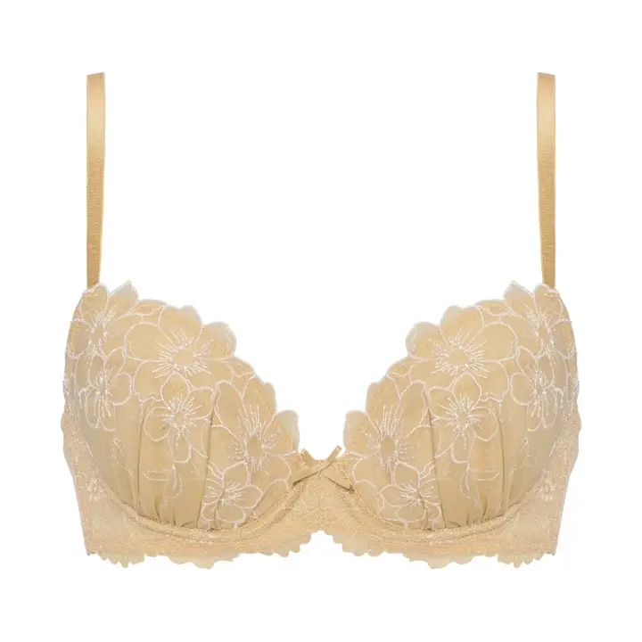 Daily AMOSTYLE 3/4カップブラ ブラ＆ショーツセット スウィートフローラ, イエロー, product image number 0